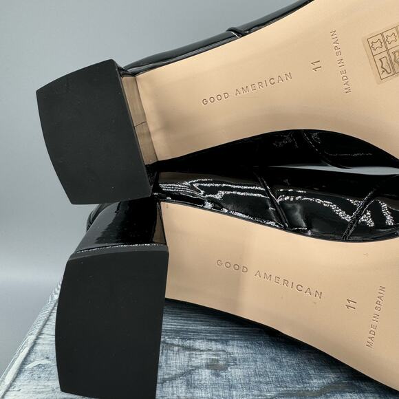 NEW Good American Women’s Square Toe Booties Black Size 11 - Picture 9 of 10